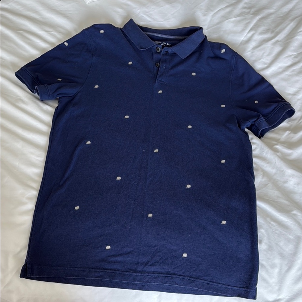 Banana Republic Embroidered Navy Blue Polo Shirt